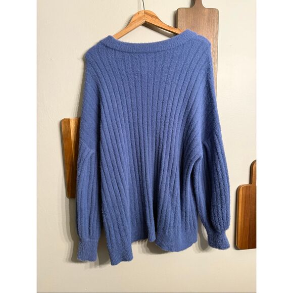 Aerie Blue Being Aeriereal Buttercream Ribbed Oversized Pullover Sweater Small - Picture 2 of 6